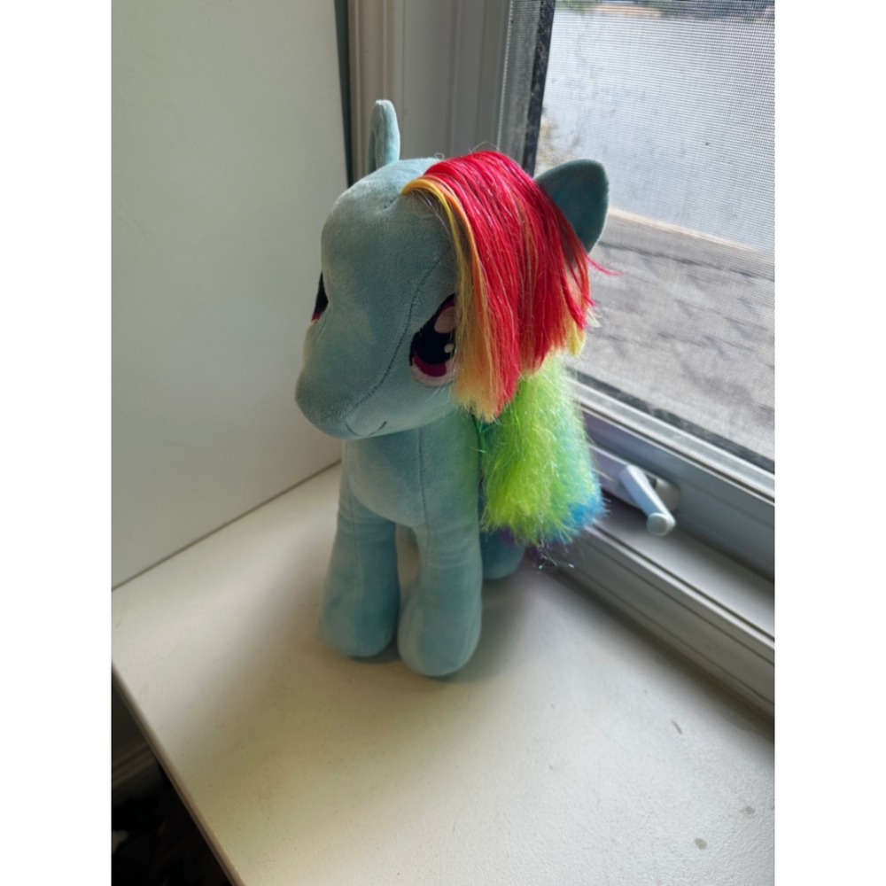 Ty My Little Pony Sparkle Rainbow Dash Plush Blue Pegasus Rainbow Hair 2015